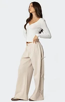 Edikted Claudette Baggy Ribbon Sweatpants