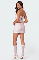 Silvie Printed Lace Up Corset