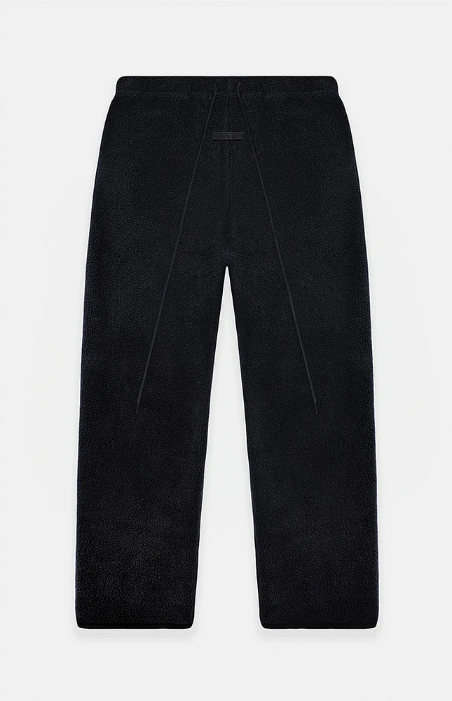 Fear of God Essentials Jet Black Sherpa Polar Fleece Sweatpants