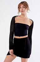 LA Hearts Black Knit Wrap Mini Skirt