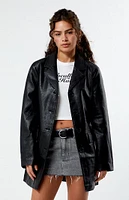 Glamorous Faux Leather Longline Jacket