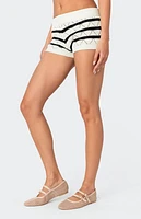 Edikted Galia Striped Knit Shorts