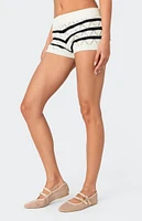 Edikted Galia Striped Knit Shorts