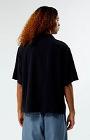 PacSun Recycled Solid Black Oversized Camp Shirt