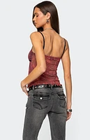 Edikted Printed Mesh Split Front Top
