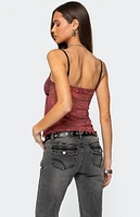 Edikted Printed Mesh Split Front Top