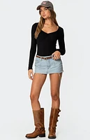 Edikted Jonah Long Sleeve V Neck Bodysuit