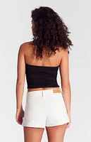 PacSun White Ripped High Waisted Denim Festival Shorts
