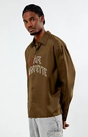 Pacsun Embroidered Classic Long Sleeve Camp Shirt