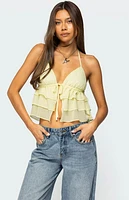 Edikted Zephi Split Front Ruffled Top