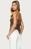 Edikted Backless Sheer Mesh Strapless Top