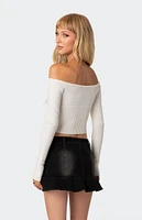 Edikted Dawna Tie Front Knit Top