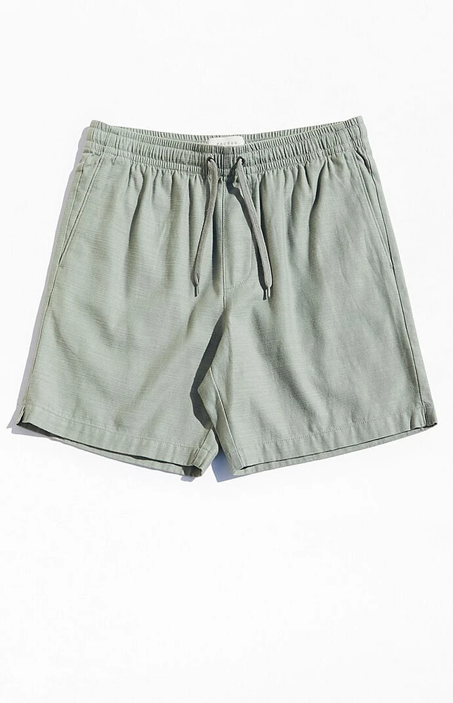 PacSun Olive Textured Volley Shorts