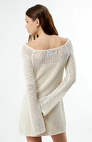 Your Favorite Elena Crochet Boat Neck Mini Dress