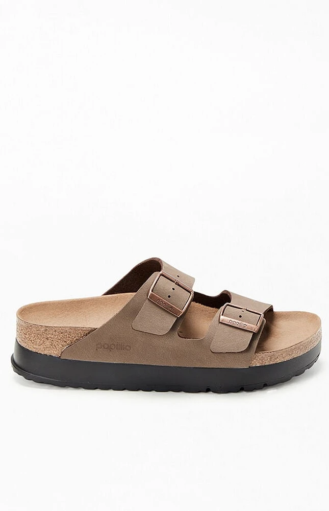 Birkenstock Women's Arizona Vegan Leather Platform Sandals Mocha