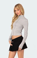 Edikted Tessa High Neck Zip Up Cardigan