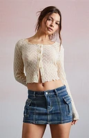 Third Charm Cargo Micro Denim Mini Skirt