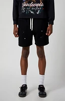 PacSun Black Carpenter Baggy Sweat Shorts