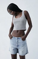 PacSun Eco Light Indigo Ripped High Waisted Relaxed Jorts