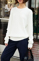 John Galt White Cable Knit Sweater