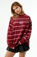 Daisy Street Los Angeles 1992 Striped Crew Neck Sweatshirt