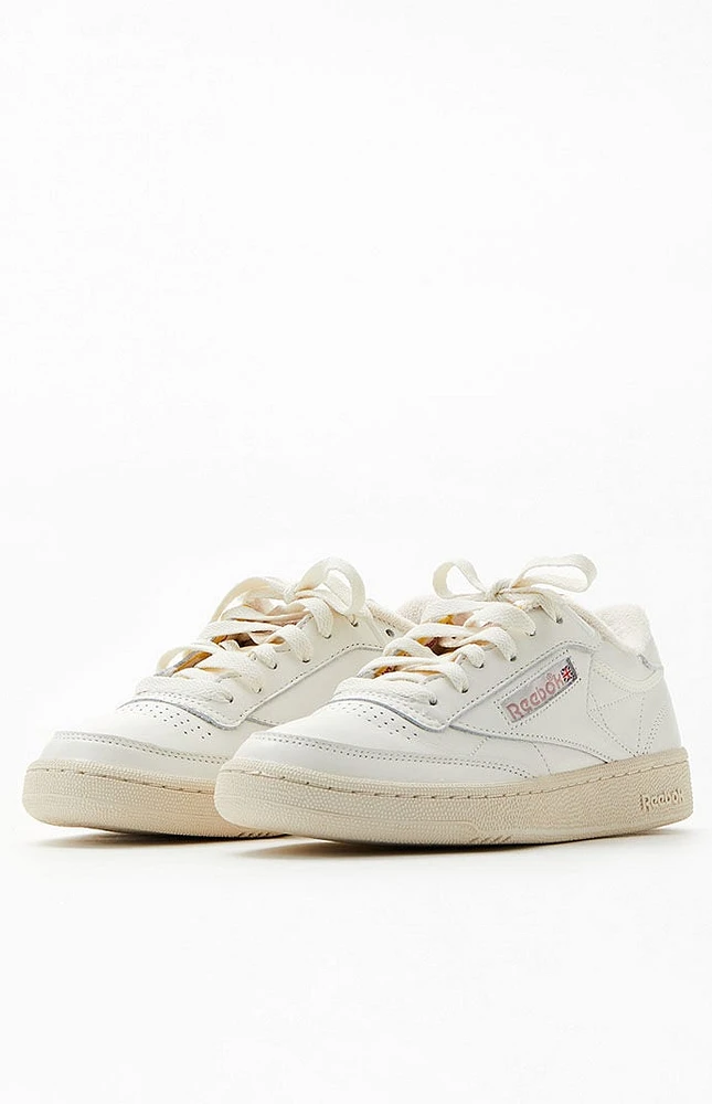 Reebok White & Pink Club C 85 Shoes