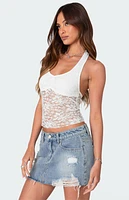 Edikted Tia Sheer Lace Halter Top