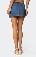 Edikted Heart Pocket Denim Mini Skirt
