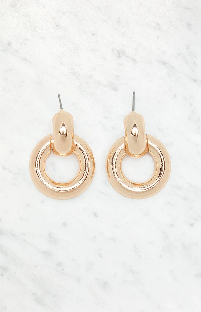 LA Hearts Circle Drop Earrings