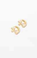 PacSun Gold Cross Huggie Hoop Earrings