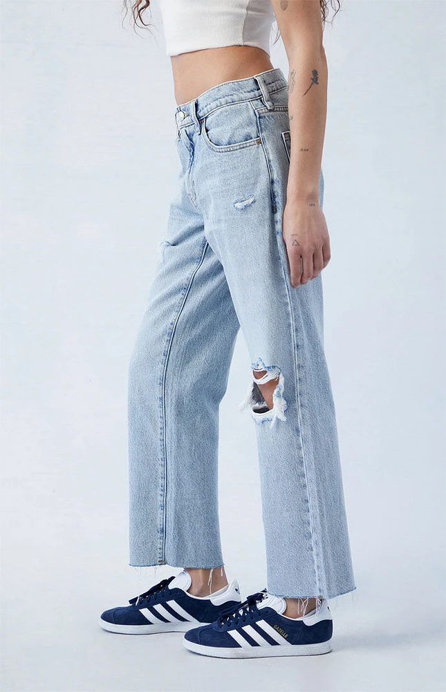 PacSun Eco Stretch Light Blue Ripped '90s Straight Leg Jeans