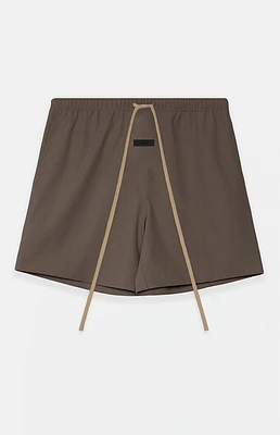 Fear of God Essentials Brown Bonded Nylon Soccer Shorts