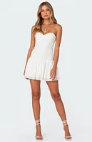 Edikted Mesh & Chiffon Corset Mini Dress