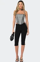 Edikted Gingham Lace Trim Corset