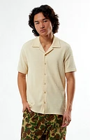 Pacsun Tan Pointelle Camp Shirt