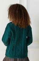 PacSun Kids Green Cable Knit Sweater