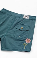Rhythm Slate Blue Heritage Flower 7" Boardshorts