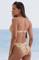 PacSun Eco Yellow Floral California Scoop High Cut Bikini Bottom