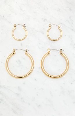 John Galt 2 Pack Gold Hoop Earrings