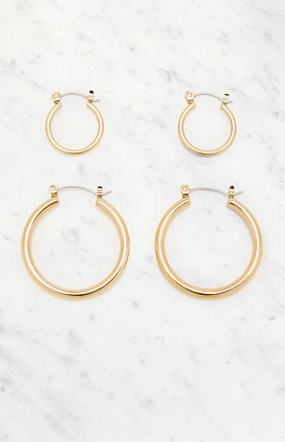 John Galt 2 Pack Gold Hoop Earrings