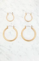 John Galt 2 Pack Gold Hoop Earrings