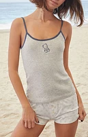 John Galt Gray Skylar Teddy Tank Top
