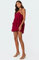 Edikted Dorothia Sheer Linen Look Mini Dress