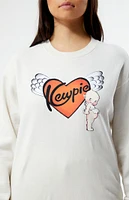 Kewpie Logo Heart Crew Neck Sweatshirt