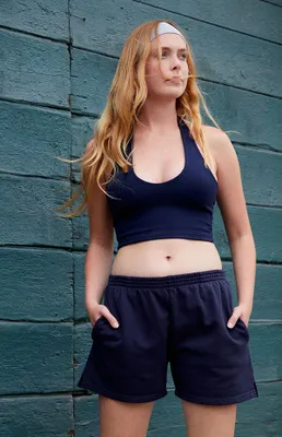 John Galt Navy Alexis Halter Top