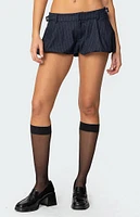 Edikted Buckled Pinstripe Bubble Mini Skort