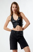 LA Hearts Faux Leather Star Halter Vest