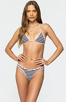 Edikted Jayla Striped Triangle Bikini Top