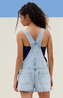 PacSun Light Indigo Denim Short Overalls