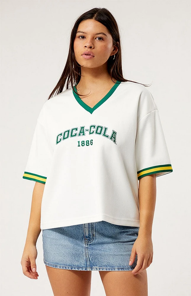 Coca-Cola By PacSun Track V-Neck T-Shirt